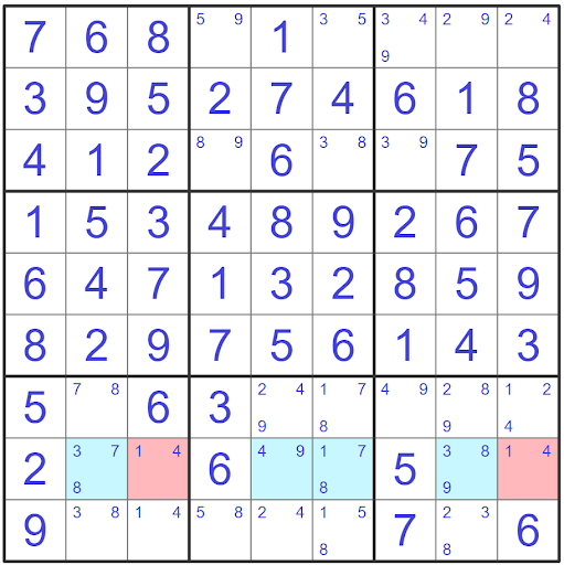 Conjugate pair sudoku example 2