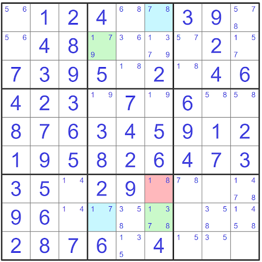 xy-wing example two eliminate candidates